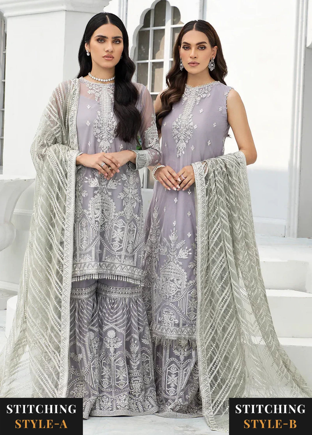 Zarif Women Unstitched Embroidered Net 3 Piece Suit ZR26UFC MERYL - Festive Collection
