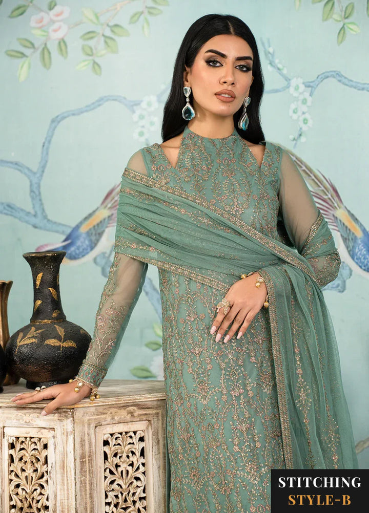 Zarif Women Unstitched Embroidered Net 3 Piece Suit ZR26UFC ZAF 11 ABSHAAR - Festive Collection