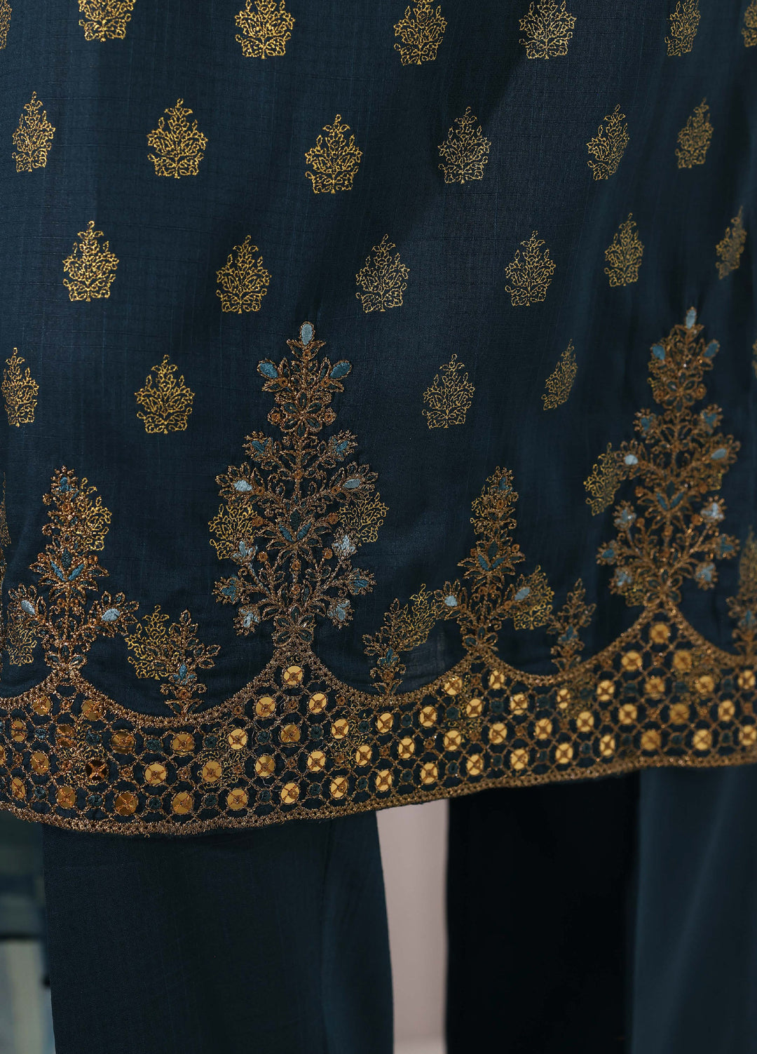 Block and Bloom by HZ Textiles RTW Embroidered Cotton 3 Piece Suit HZ26PCB SBE-005-3P - Casual Collection