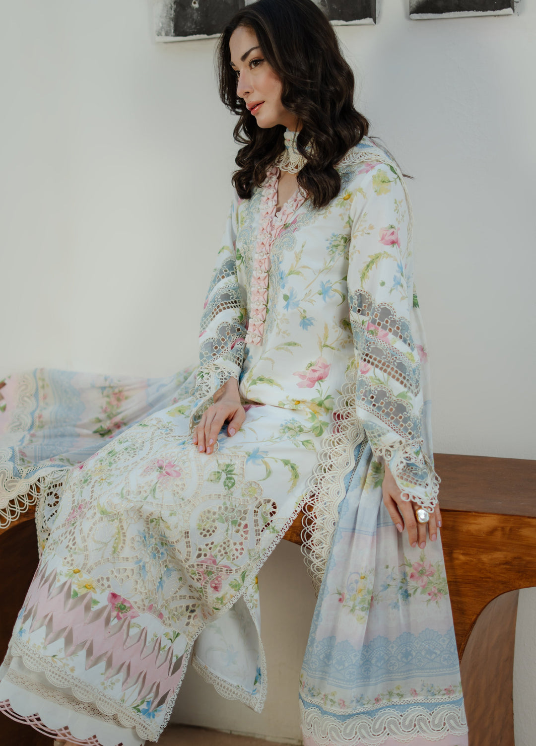 Summer Dream by Manara Unstitched Embroidered Lawn 3 Piece Suit MN26USDL White Gaura -07 - Casual Collection
