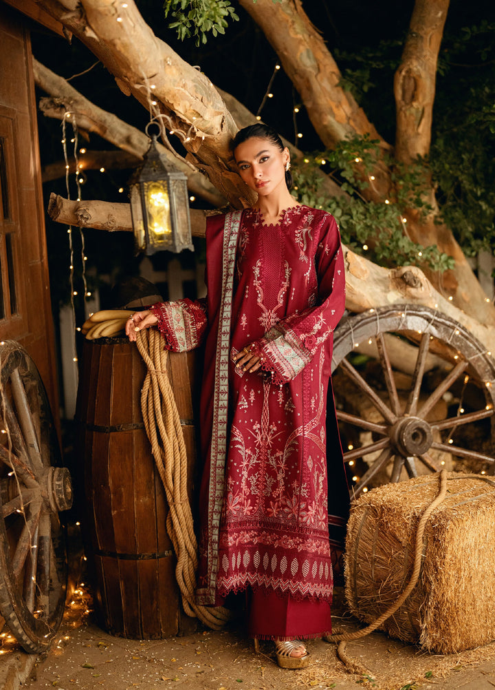 Florent Serenity Embroidered Woolen Shawls Unstitched Dobby Suits 3 Piece FL25WS FL-5B - Winter Collection