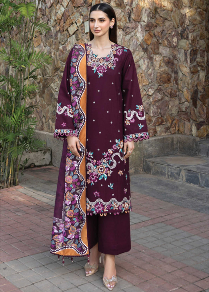 Eminence by Farasha Embroidered Khaddar Suits Unstitched 3 Piece FSH25FW D-10 Pheona - Winter Collection