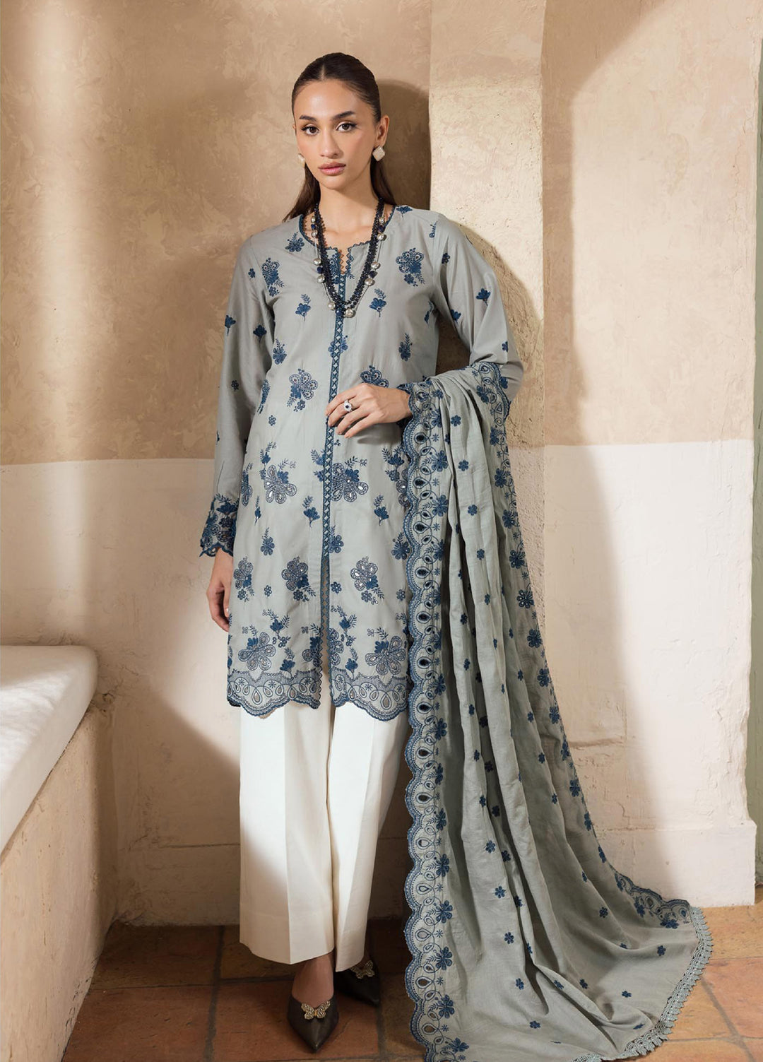 Nissa by Rajbari Unstitched Chikankari Embroidered Lawn 3 Piece Suit RB26UNCL D-10 - Summer Collection