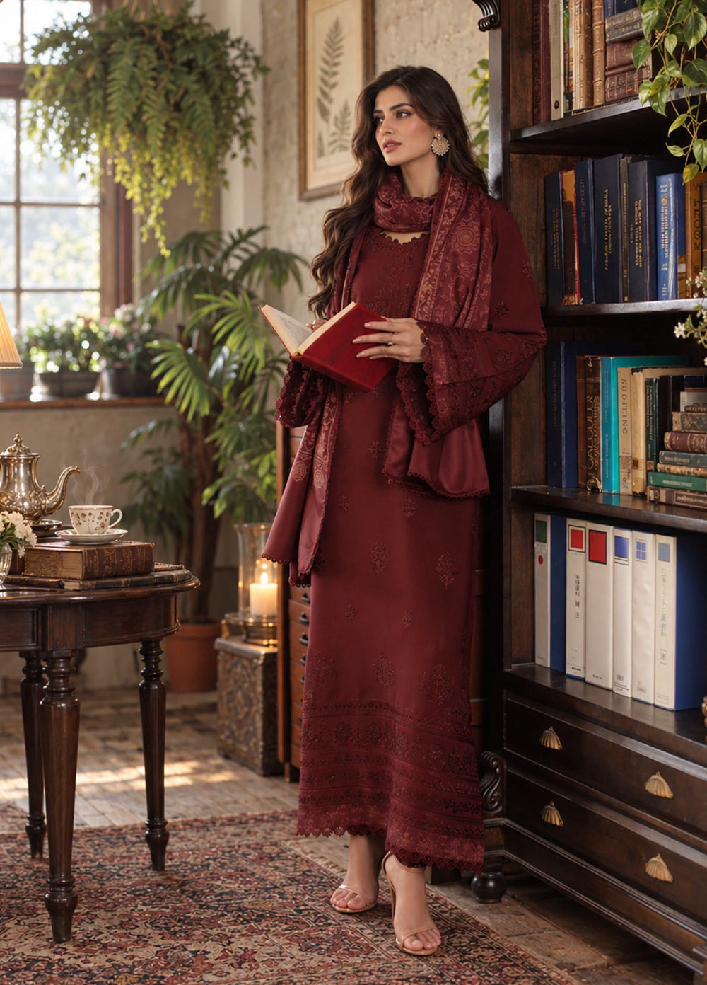 Noor by Saadia Asad Unstitched Embroidered Linen 3 Piece Suit SA26UNL D3 B - Winter Collection