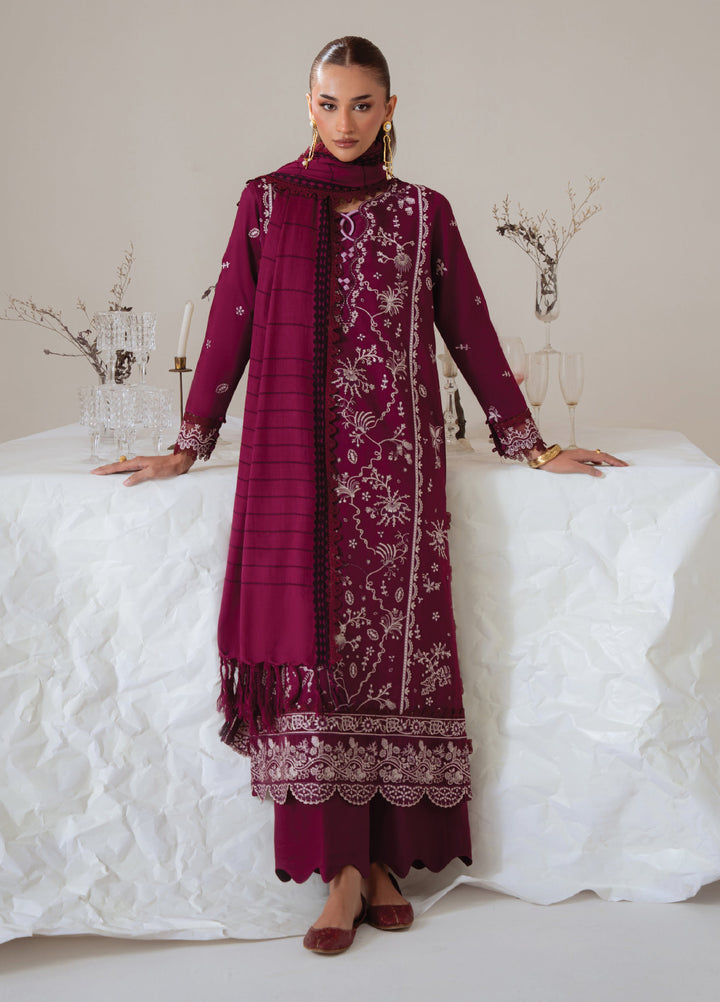 Miraal By Aabyaan Embroidered Chikankari Suits Unstitched 3 Piece ABY25MV D-AV-09-Afsheen - Winter Collection