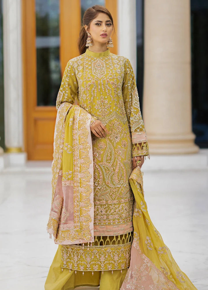 Ishq Aatish by Emaan Adeel Unstitched Embroidered Chiffon 3 Piece Suit AT-06 FARAH. - Festive Collection