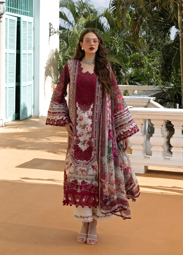 Signature by Elaf Premium Unstitched Embroidered Lawn 3 Piece Suit EL26USP ESA-2B RUBY LADY - Summer Collection
