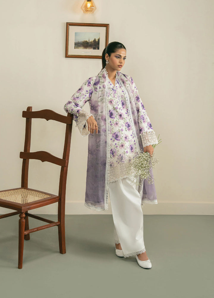 Zephyr by Ayzel Unstitched Lawn Embroidered 3 Piece Suit AAF26UZ D-7 Yara - Summer Collection