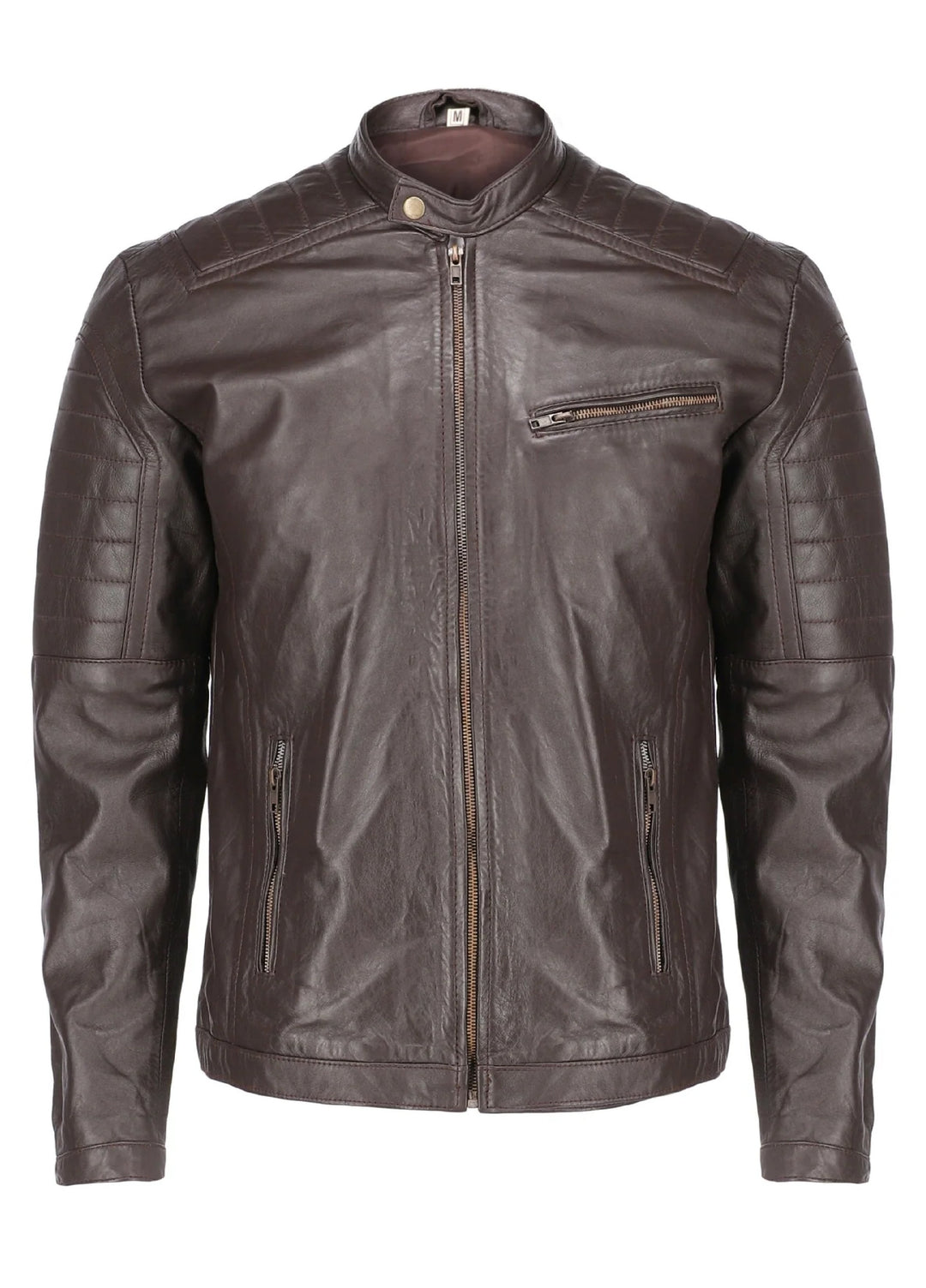 Cafe Racer Brown Mens Pure Sheep Leather Jacket
