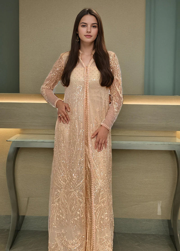 Threads And Motifs Women Pret Net Embroidered Jacket Crushed Trouser 2 Piece 9751.5 - Formals Collection