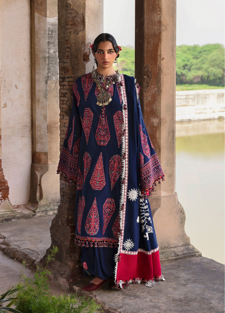 Hussain Rehar Unstitched Karandi Winter Embroidered Suits 3 Piece HRR25K Gulbano - Winter Collection