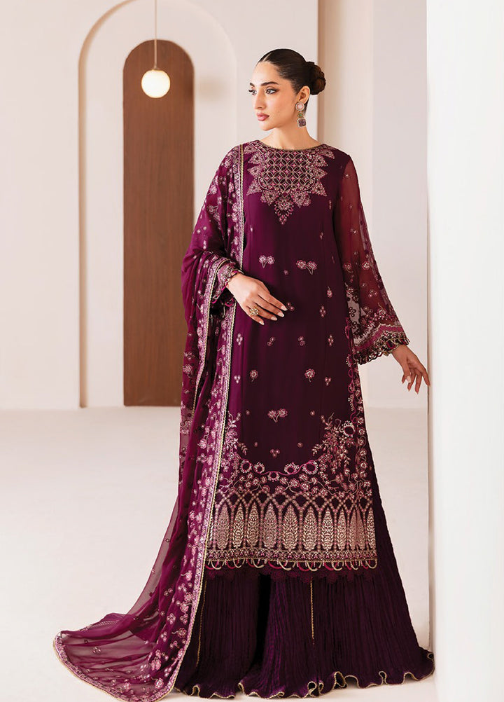 Xenia Formal Unstitched Luxury Embroidered Chiffon Suits 3 Piece XE25UF 05-Aroosh - Formals Collection