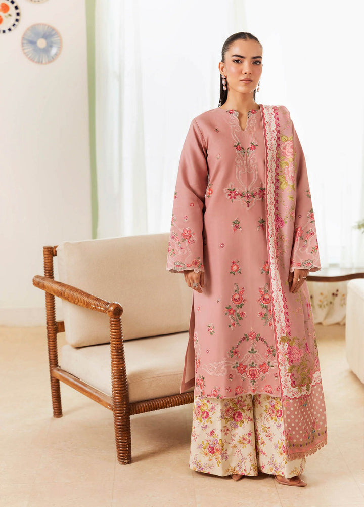 Nissa Floral Symphony by Rajbari Embroidered Marina Suits Unstitched 3 Piece RB25NM D-08 - Winter Collection