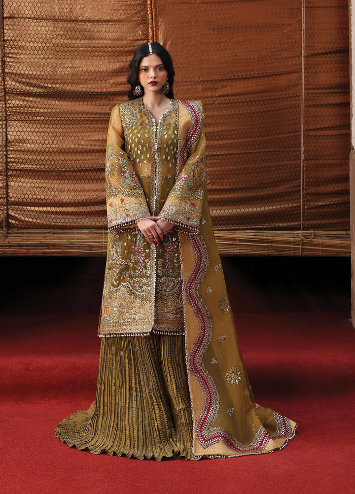 Kaashvi by Ayzel Unstitched Organza Embroidered Suits 3 Piece AAF25KW USHNA AZW-25-V2-07 - Wedding Collection