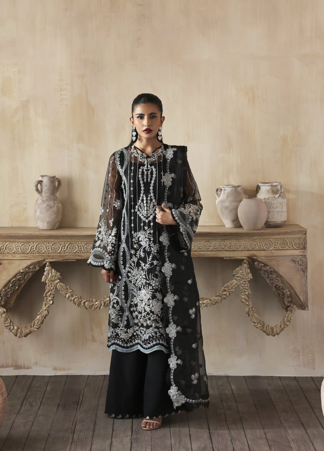 Jahanara by Zarposh Embroidered Organza Suits Unstitched 3 Piece ZP25JF Ayzel - Festive Collection