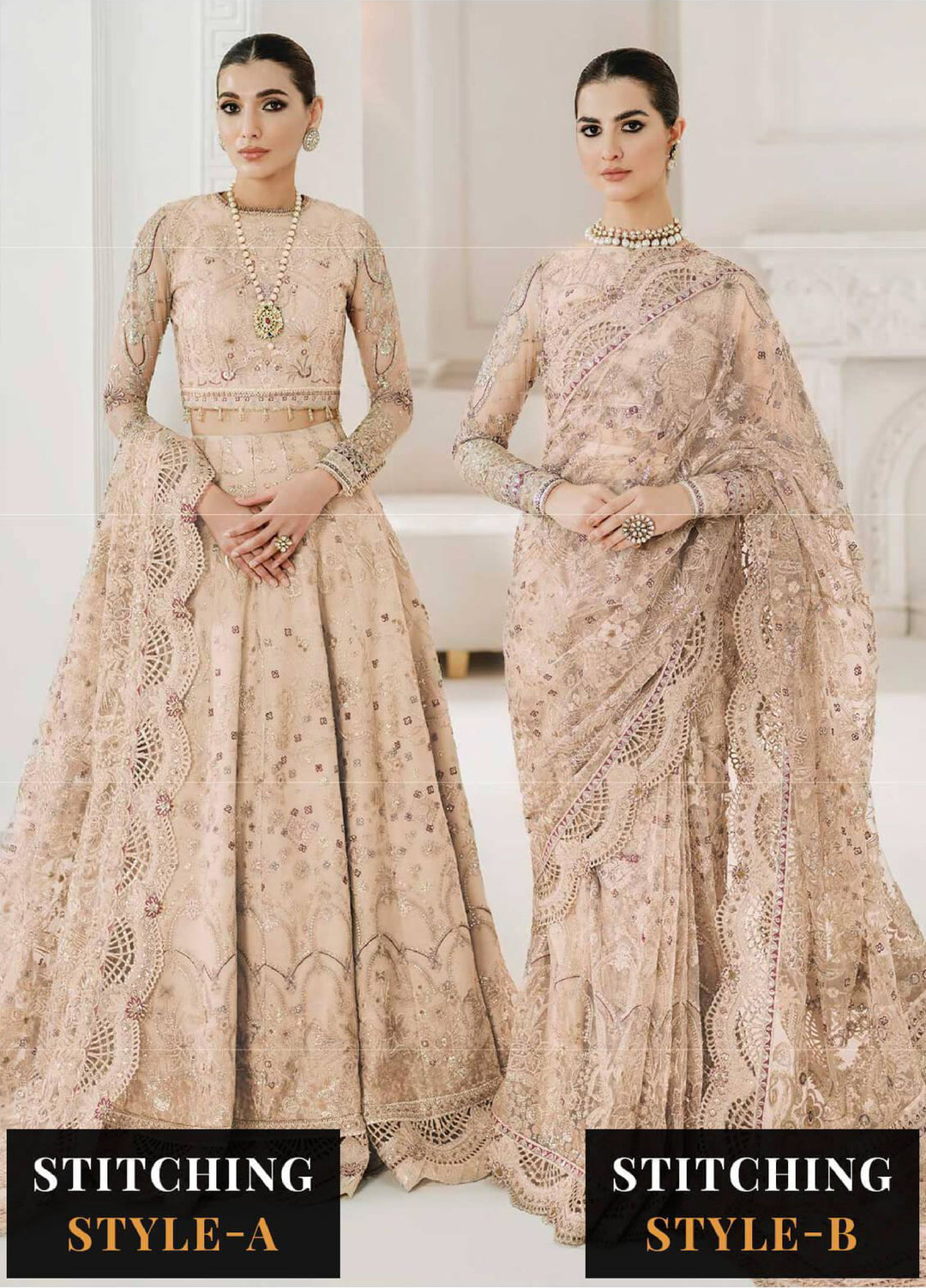 Chantelle by Baroque Unstitched Embroidered Net 3 Piece Suit BQ26UFC BQU-CH10-D01 - Festive Collection