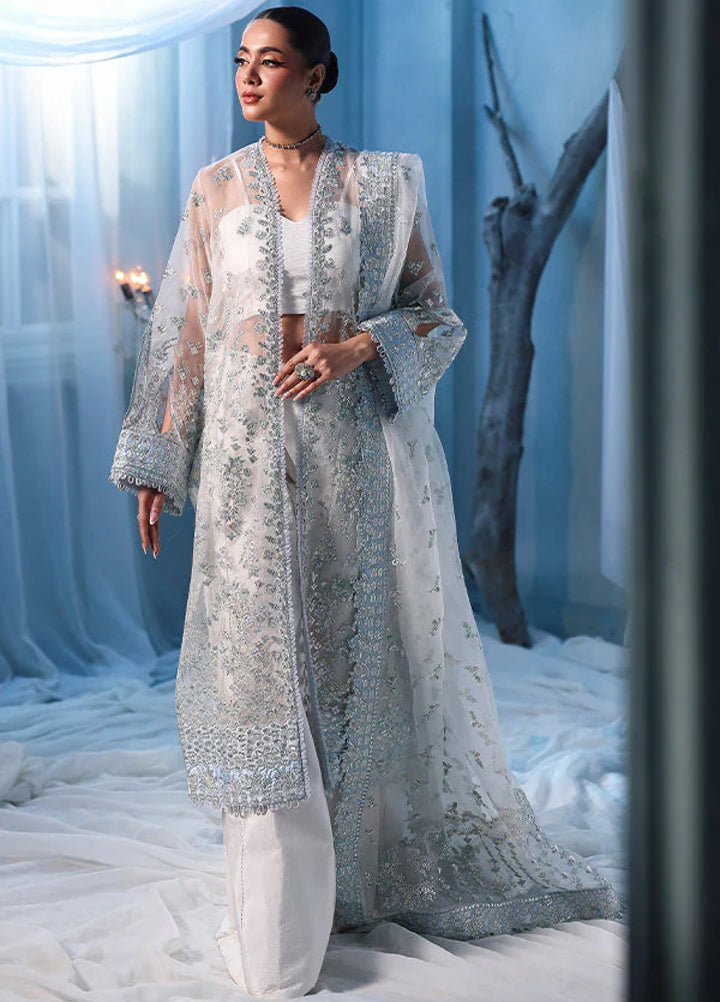 Zynoria by Saffron Unstitched Organza Embroidered Suits 3 Piece SFR25Z Opal - Festive Collection