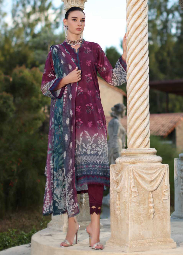 Signature Prints by Nureh Unstitched Embroidered Swiss Lawn 3 Piece Suit NU26SSL SP-197 - Festive Collection