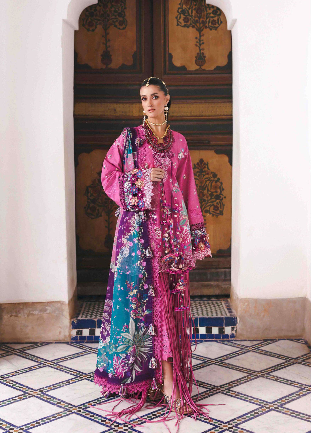 Reine by Republic Womenswear Unstitched Embroidered Luxury Lawn 3 Piece Suit RW26UTL D-08A - Eid Collection