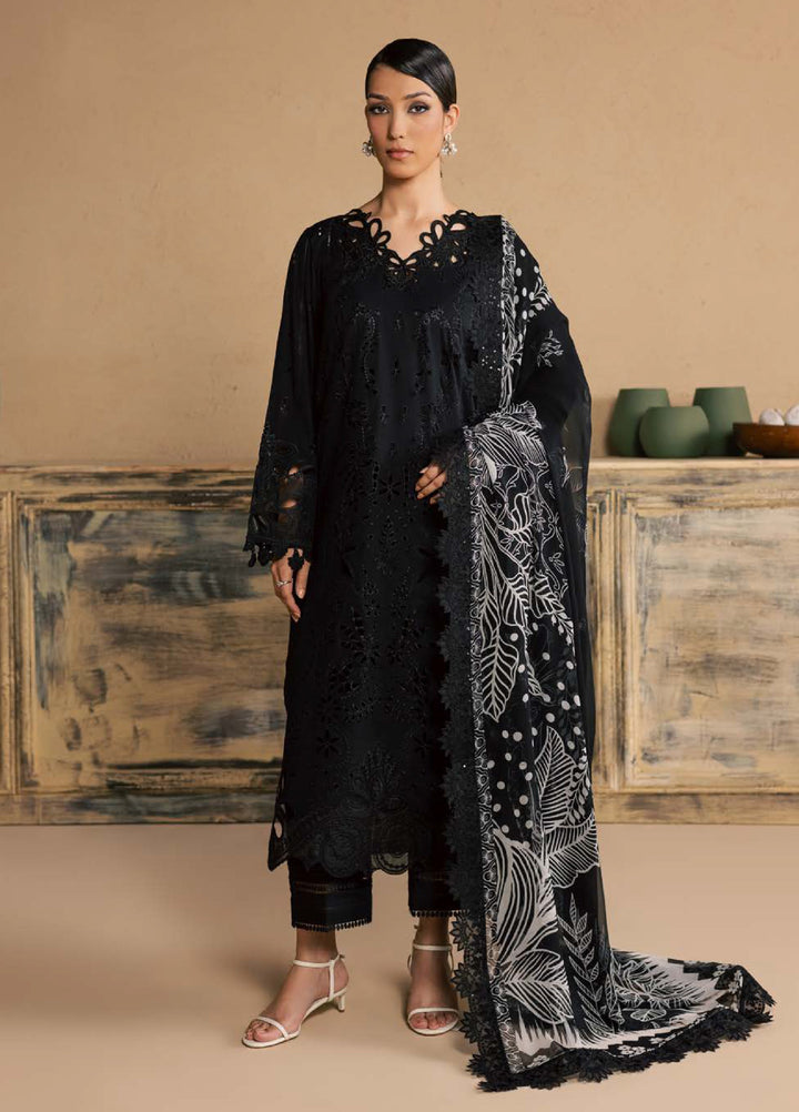 Koyal Monochrome by Nureh Unstitched Embroidered Lawn 3 Piece Suit NU26UKM NE-266 - Casual Collection