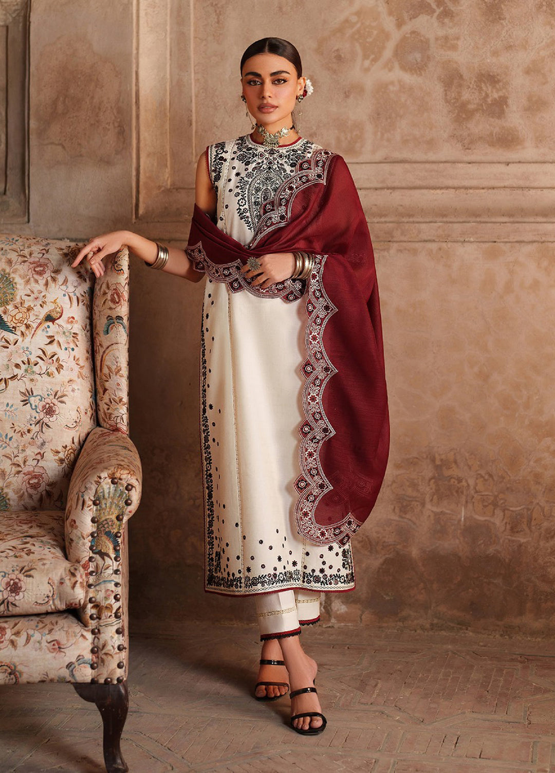 Suroor by Bin Ilyas RTW Embroidered Jacquard Lawn 3 Piece Suit BI26PSL 245A - Festive Collection