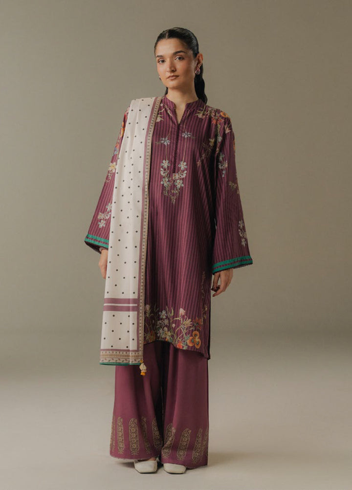 Coco by Zara Shahjahan Prints Unstitched Linen Suits 3 Piece CZS25PW Amber Days D-1A - Winter Collection