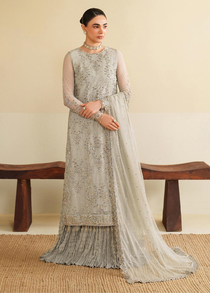 Roohi By Zarif Unstitched Formal Embroidered Net Suits 4 Piece ZR25UF RFE-06 Milaan - Formals Collection