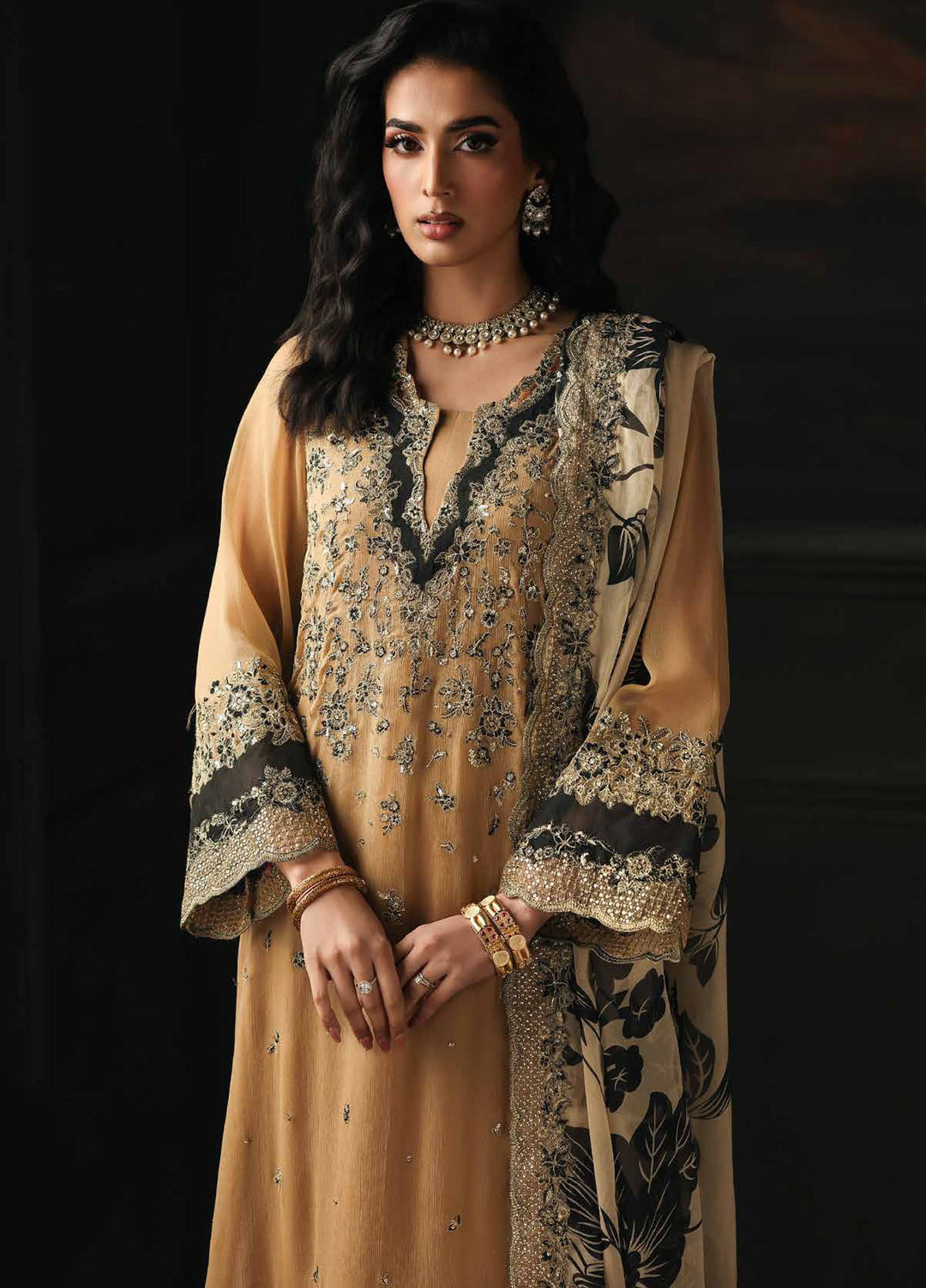 Aura by Charizma Unstitched Chiffon Embroidered Suits 3 Piece CRZ25UA CA26-06 - Festive Collection