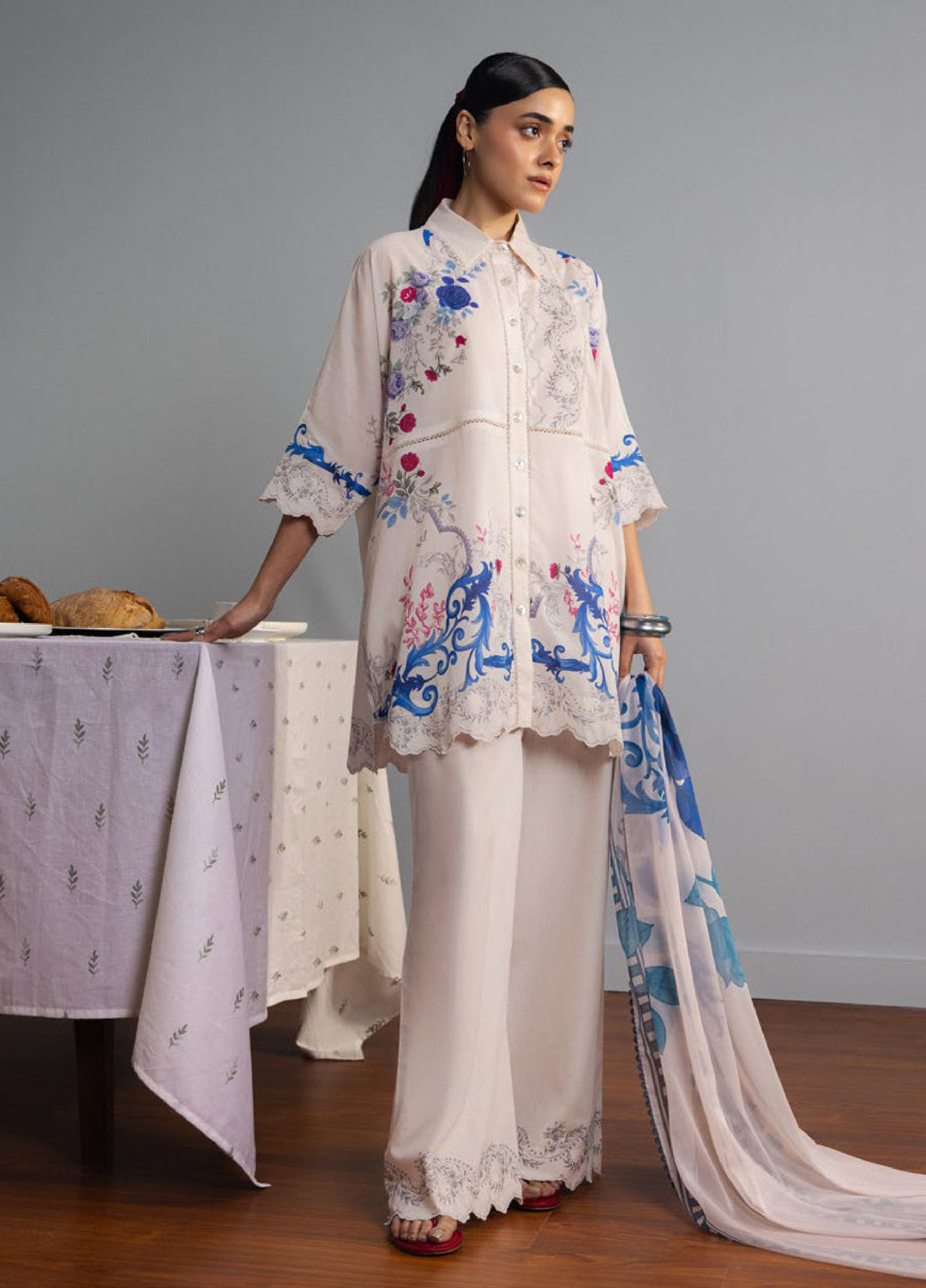 Coco by Zara Shahjahan Unstitched Printed Lawn 3 Piece Suit CZS26ULV REI-9A - Summer Collection