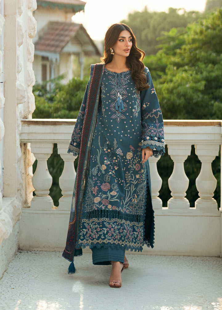 Florent Serenity Embroidered Woolen Shawls Unstitched Karandi Suits 3 Piece FL25WS FL-6A - Winter Collection