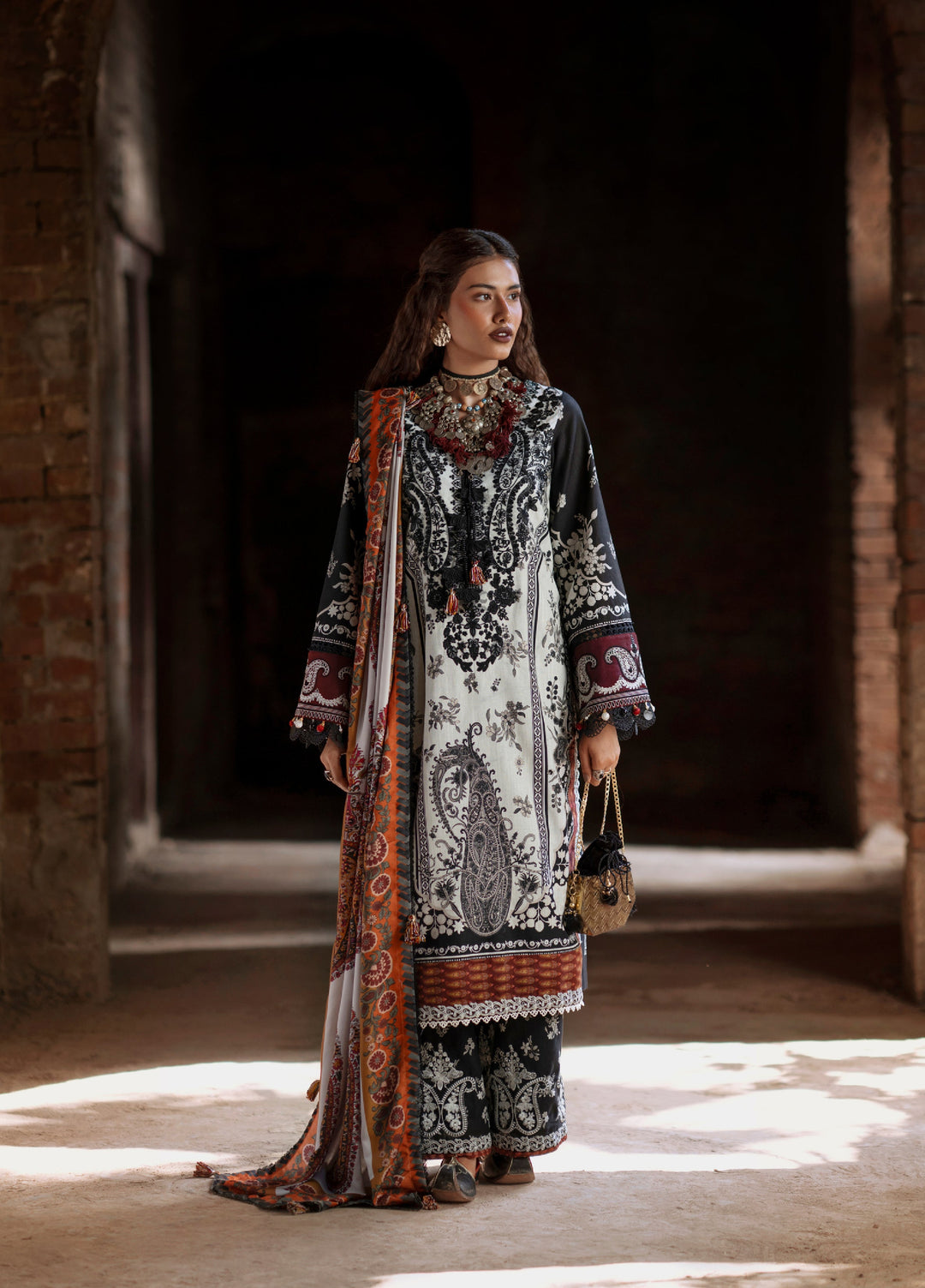 AJR Sard Shaam Embroidered Unstitched Khaddar Suits 3 Piece AJR25SS AJRW-01 MAKHMAL - Winter Collection