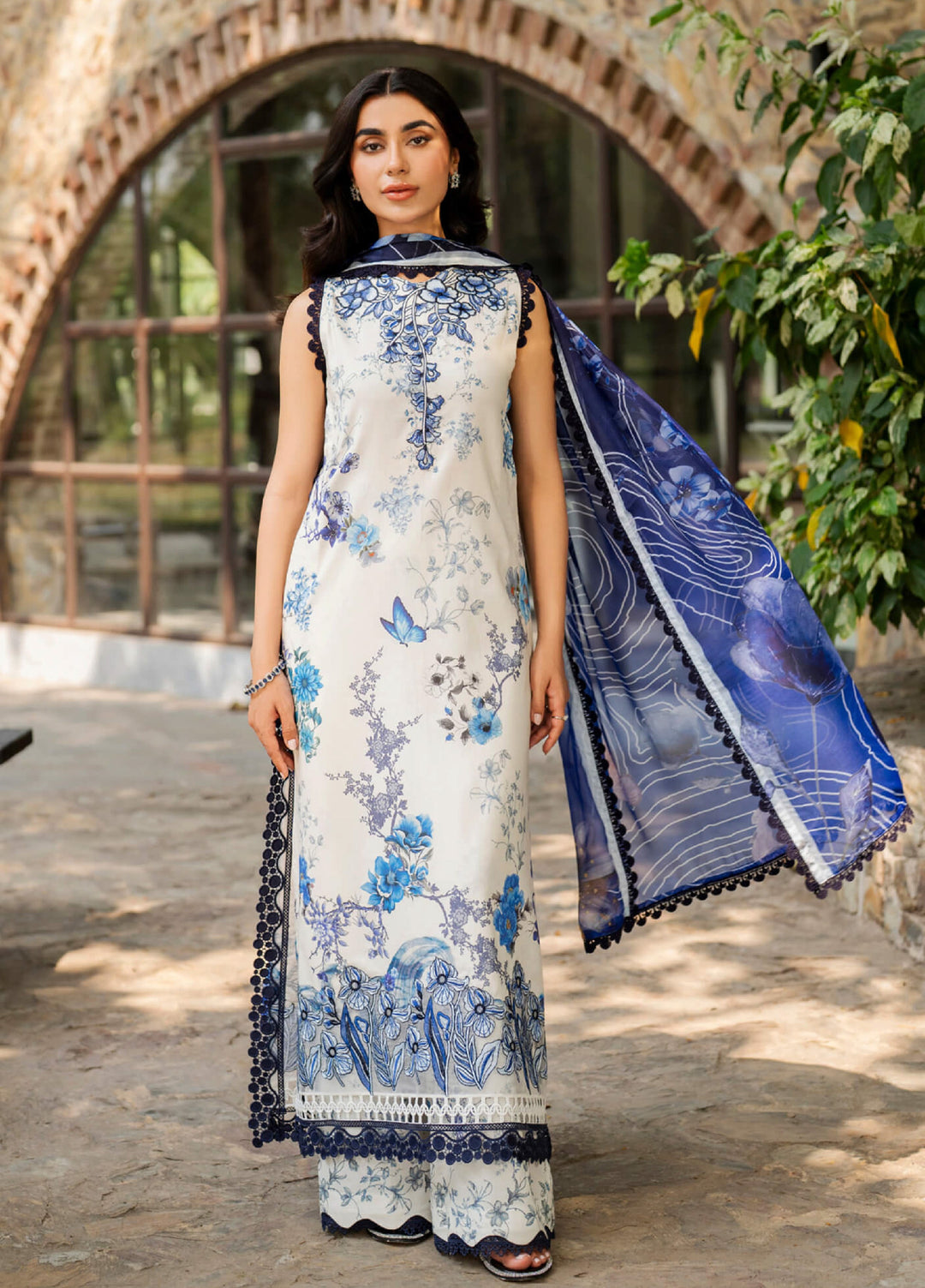 Meraki by Asifa and Nabeel Unstitched Embroidered Lawn 3 Pcs Suit AN26UM MSSL-03 Starlit - Summer