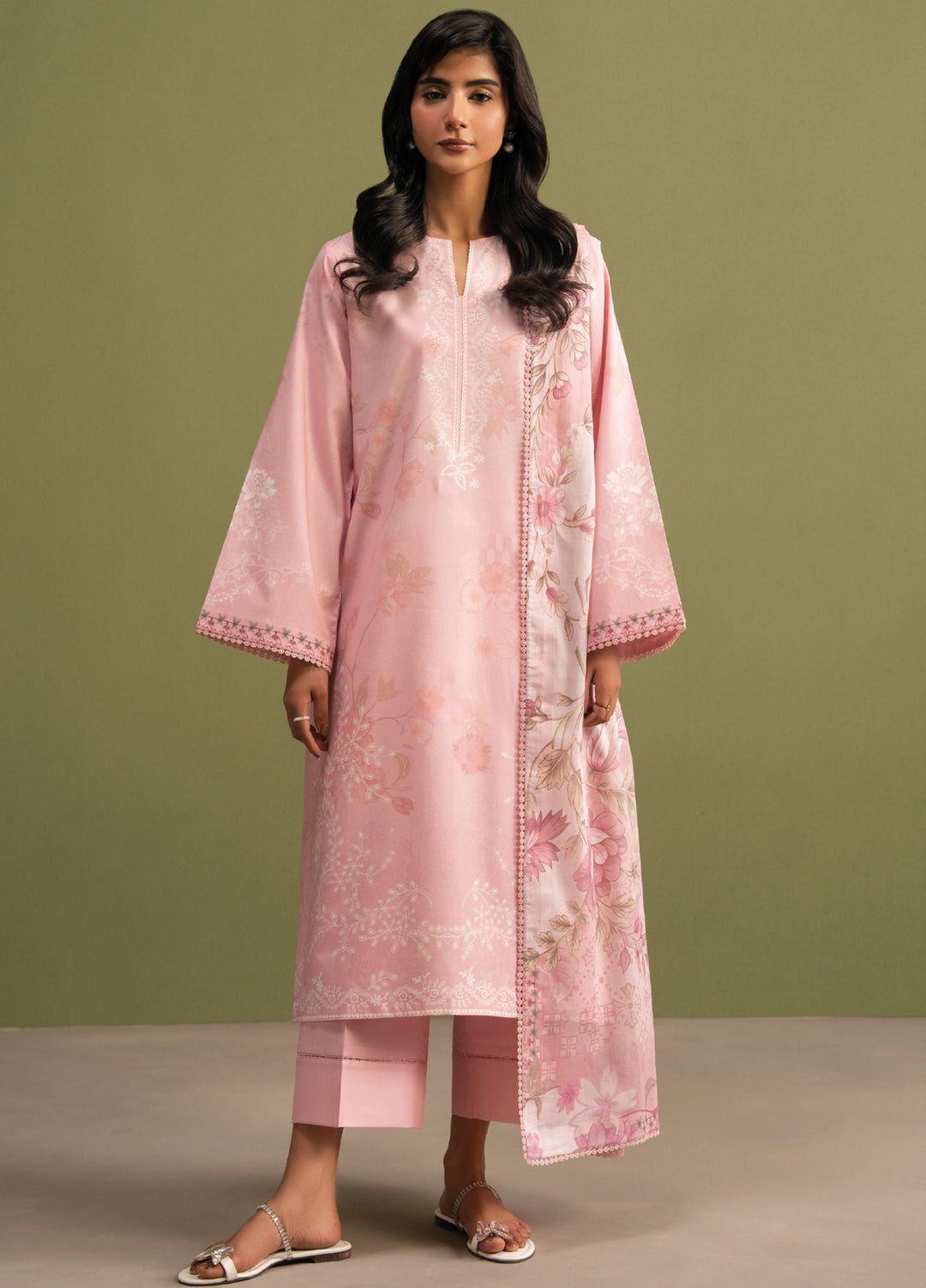 Seran Essentials Unstitched Printed Lawn 3 Piece Suit SN26UEL Elora D-04 - Summer Collection