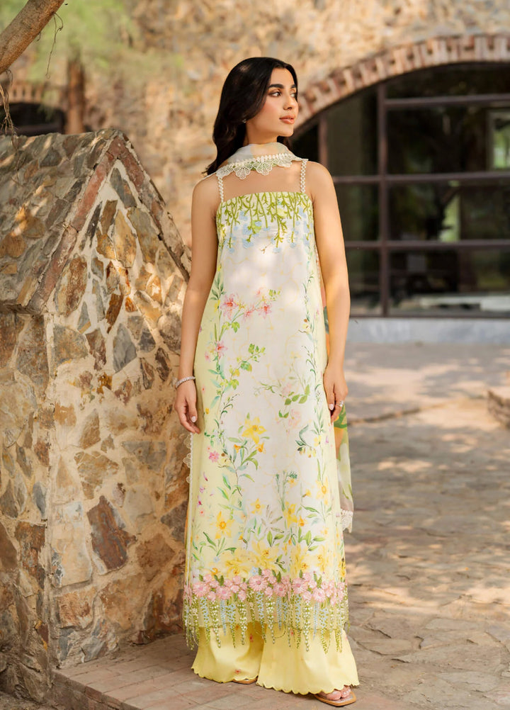 Meraki by Asifa and Nabeel Unstitched Embroidered Lawn 3 Pcs Suit AN26UM MSSL-01 Orchid - Summer