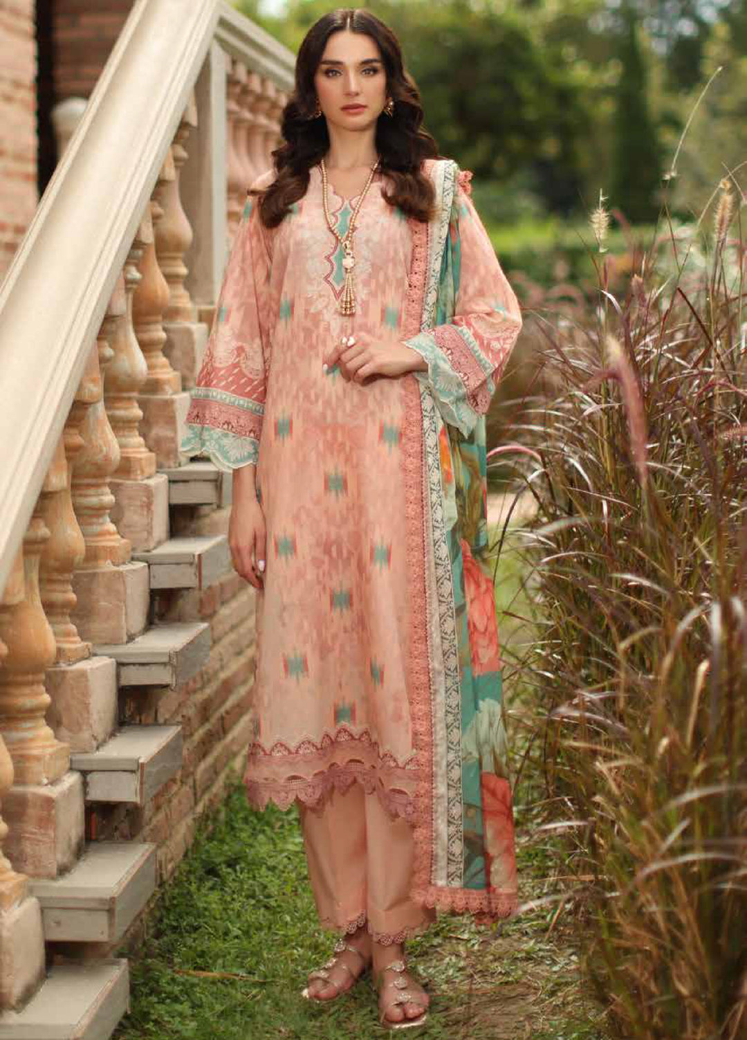 Signature Prints by Nureh Unstitched Printed Lawn Zari 3 Piece Suit NU26USLZ SP-203 - Summer Collection