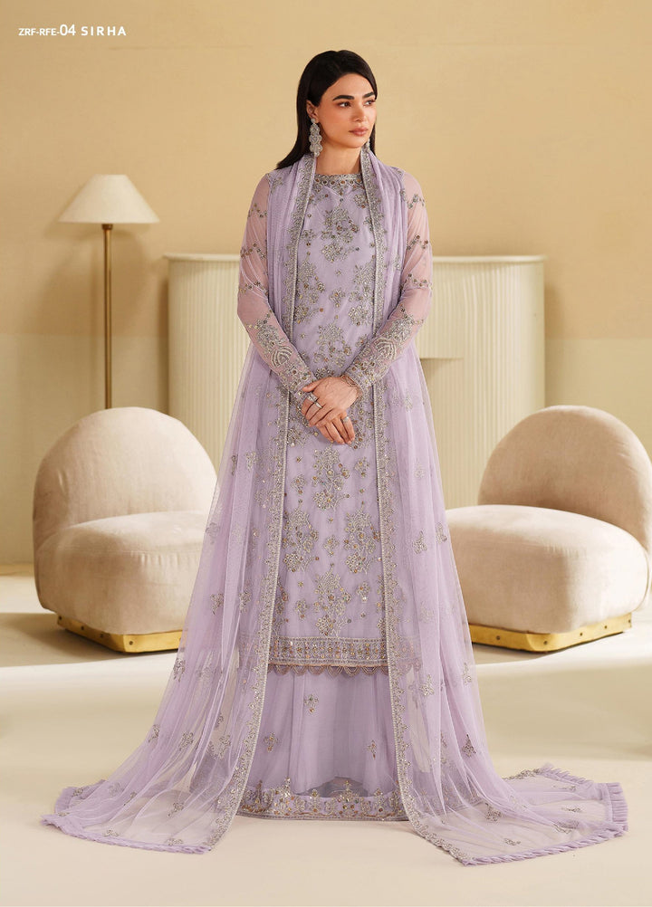 Roohi By Zarif Unstitched Formal Embroidered Net Suits 4 Piece ZR25UF RFE-04 Sirha - Formals Collection