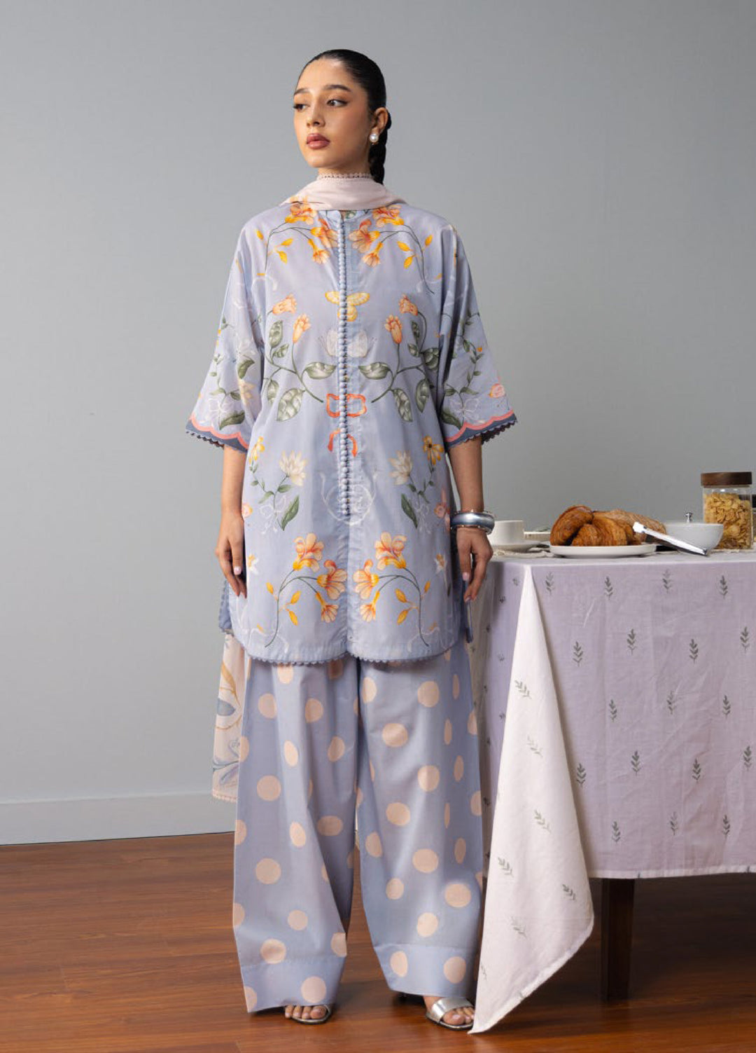 Coco by Zara Shahjahan Unstitched Printed Lawn 3 Piece Suit CZS26ULV YUKI-8B - Summer Collection