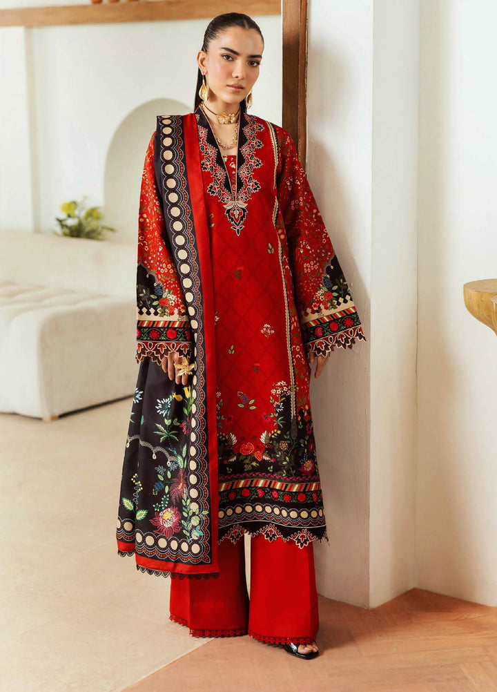 Nissa Floral Symphony by Rajbari Embroidered Marina Suits Unstitched 3 Piece RB25NM D-09 - Winter Collection