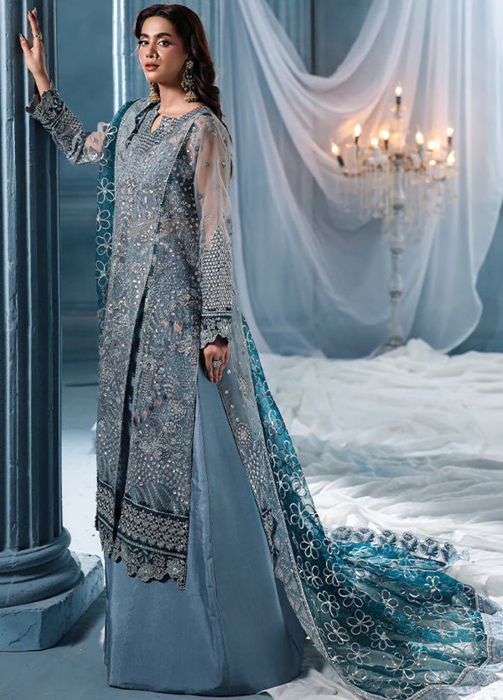 Zynoria by Saffron Unstitched Organza Embroidered Suits 3 Piece SFR25Z Labrodorite - Festive Collection