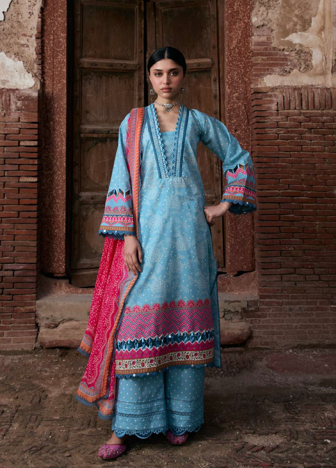 Angan by Kahf Unstitched Printed Lawn 3 Piece Suit KHF26ULA SHABNAM KPS-7B - Festive Collection