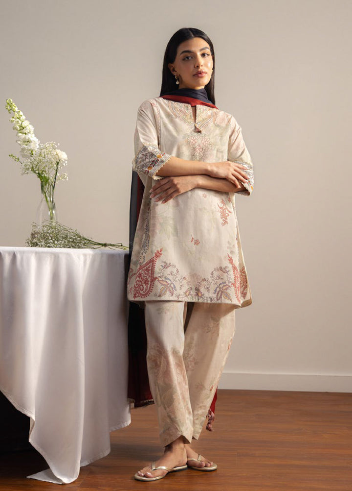 Coco by Zara Shahjahan Unstitched Printed Lawn 3 Piece Suit CZS26ULV SORA-3A - Summer Collection