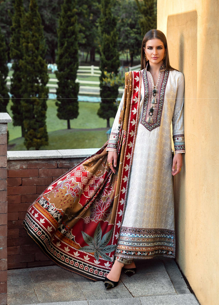 Mushq Broadway Under the Tuscan Sun Embroidered Karandi Suits Unstitched 3 Piece MQ25BT D-08 Tuscan Dawn - Winter Collection
