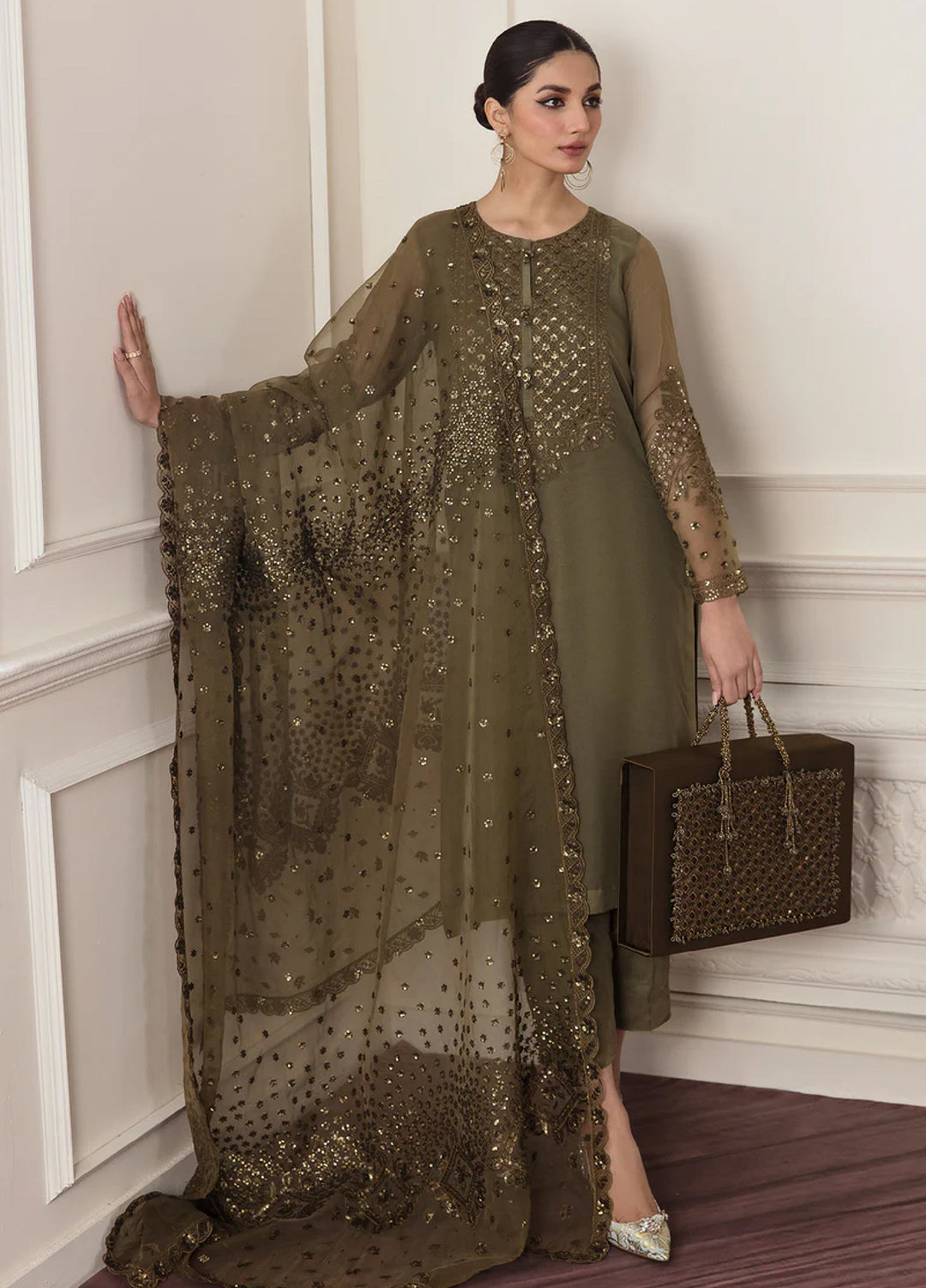 Chantelle by Baroque Unstitched Embroidered Chiffon 3 Piece Suit BQ26UFC BQU-PR-D295 - Festive Collection