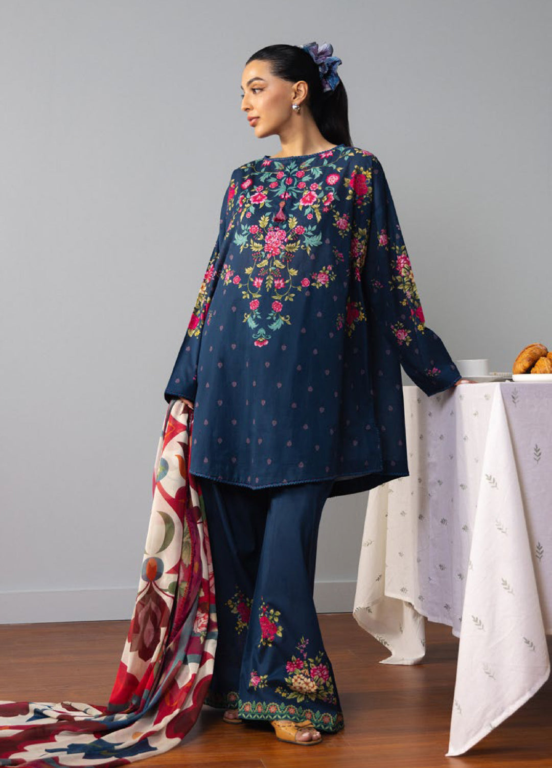 Coco by Zara Shahjahan Unstitched Printed Lawn 3 Piece Suit CZS26ULV AKI-6B - Summer Collection