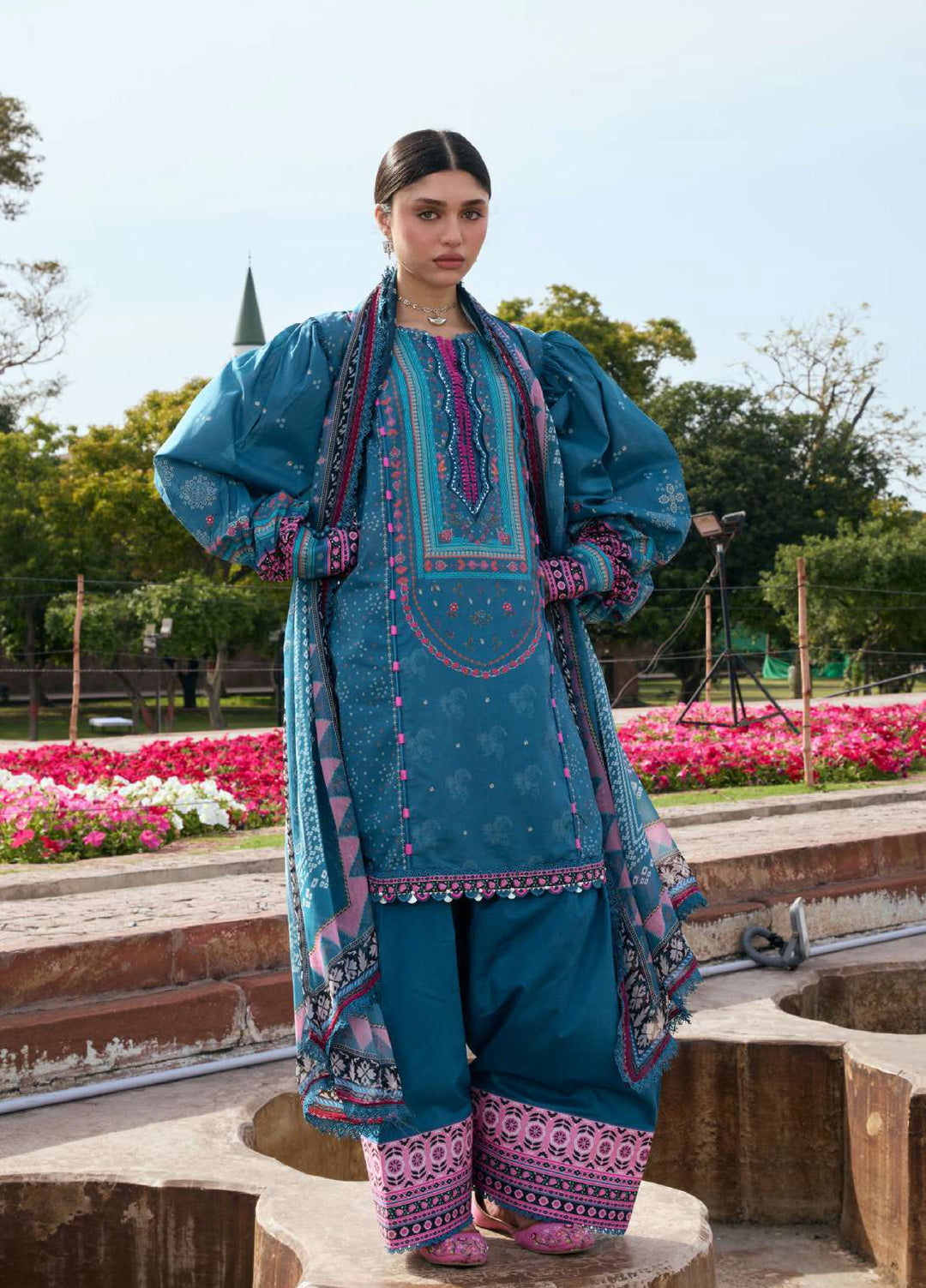 Angan by Kahf Unstitched Printed Lawn 3 Piece Suit KHF26ULA FALAK ARA KPS-4A - Festive Collection