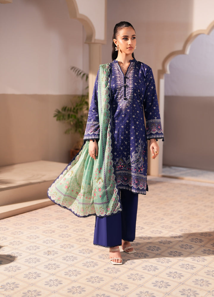 Regalia Textile Unstitched Printed Jacquard Lawn 3 Piece Suit RG26PUJL D-10 - Summer Collection