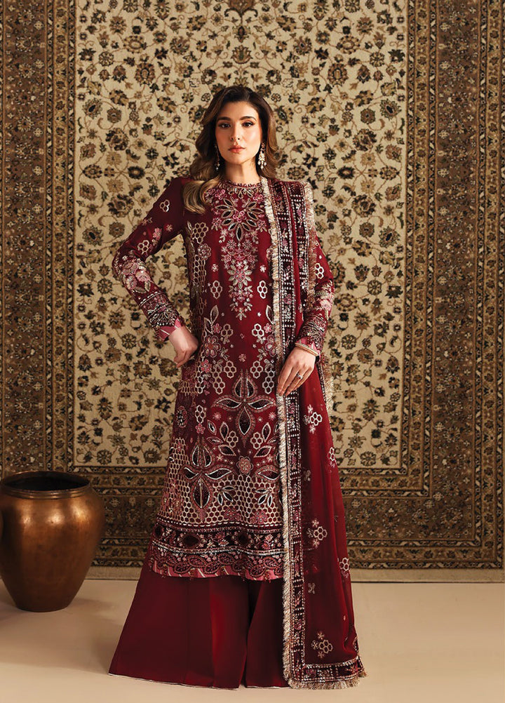 Neorah by Xenia Formals Unstitched Raw Silk Embroidered 3 Piece Suit XE26UN D-4 KHUBAN - Festive Collection