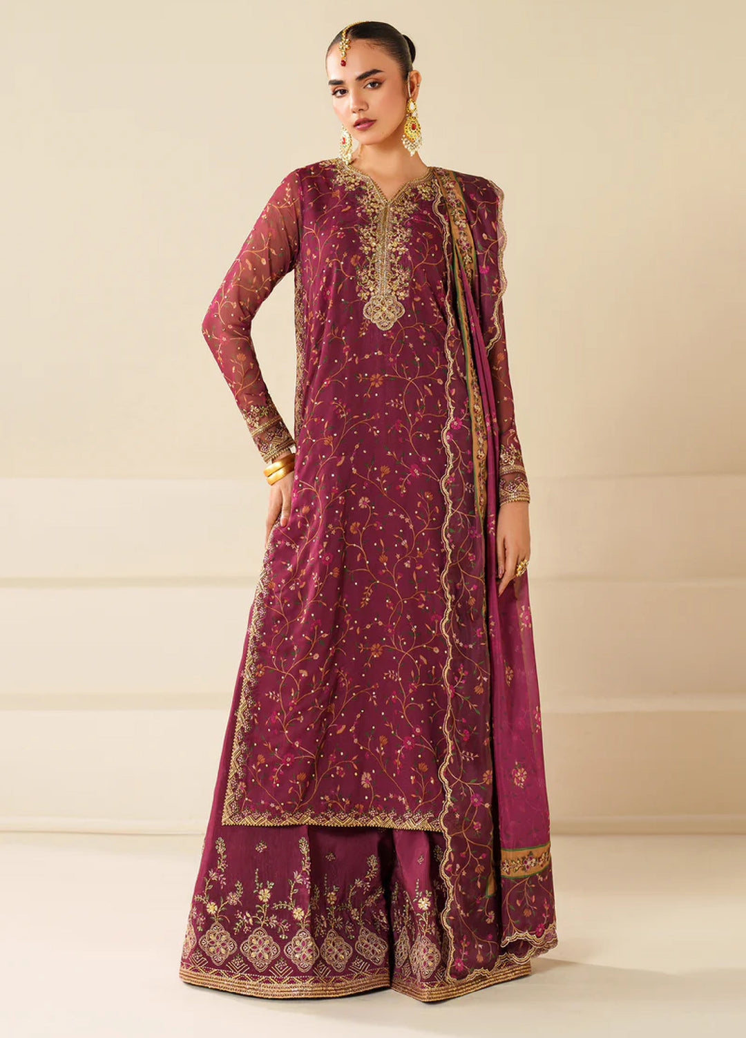 Chantelle by Baroque Unstitched Embroidered Chiffon 3 Piece Suit BQ26UFC UF-4277 - Festive Collection