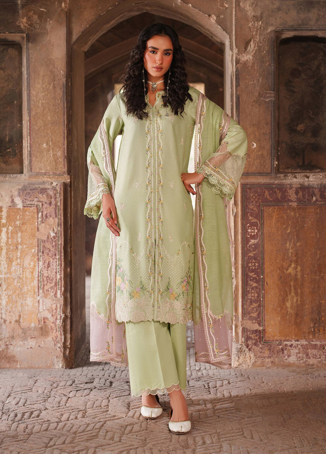 Suroor by Bin Ilyas RTW Embroidered Jacquard Lawn 3 Piece Suit BI26PSL 243A - Festive Collection