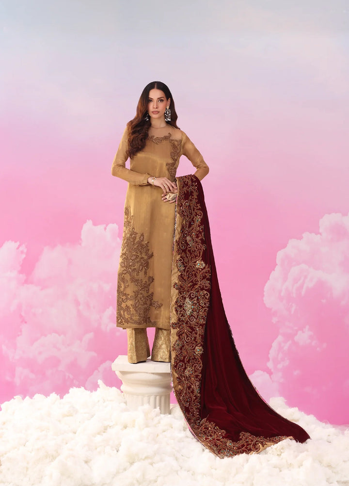Mount Olypus by Musferah Saad Pret Embroidered Masoori 2 Piece Velour Aurelia - Festive Collection